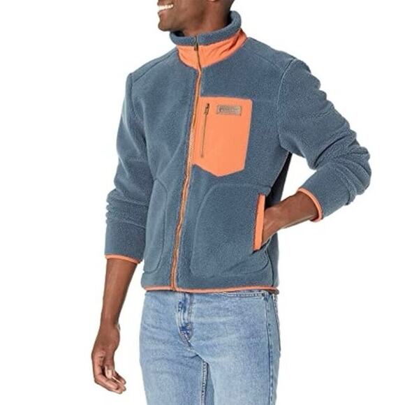 PENDELTON Winthrop Berber Fleece Jacket Storm Blue Orange Men's Size L - Picture 1 of 14